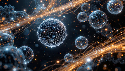 abstract fractal background with bubbles