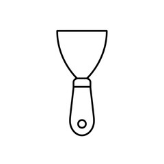 Kitchen spatula with wooden handle in minimalist line design  