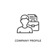 Vector art of an icon shows a person silhouette with a briefcase and documents