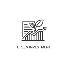 Vector art of green investment is depicted with a growing plant sprouting from a