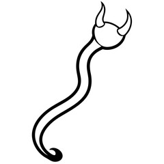 Devil tail line art vector illustration