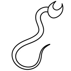 Devil tail line art vector illustration