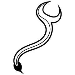 Devil tail line art vector illustration