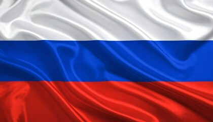 Fototapeta premium Russian flag with horizontal white, blue, and red stripes