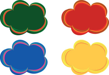 bright colors abstract decorative textured outline clouds banners