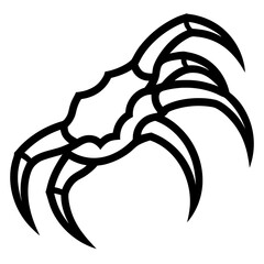 Monster claw line art vector illustration 