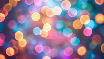 Fototapeta premium Abstract bokeh background of vibrant, colorful, circular light spots.