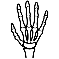 Skeleton hand line art vector illustration 