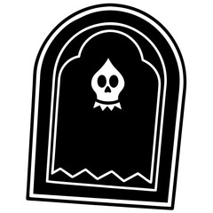 Spooky welcome mat line art vector illustration 
