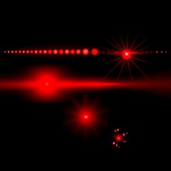 Red light streaks and glowing orbs image