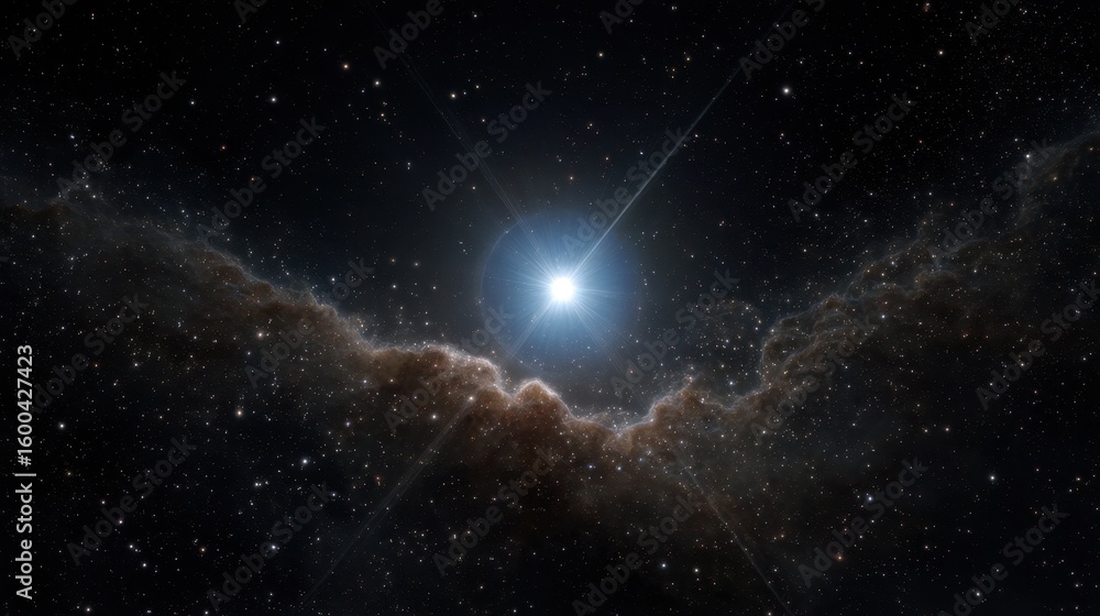 Poster pulsating cepheid variable star with cosmic emotion in deep space