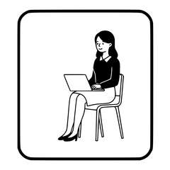 Young woman working on laptop while sitting on chair indoors  