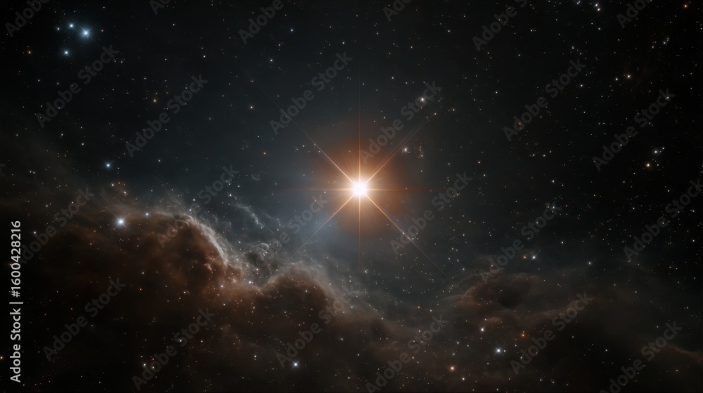 Poster pulsating cepheid variable star in cosmic cloudscape