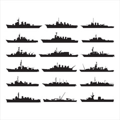 Fototapeta premium ship silhouettes set