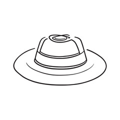 Sun Hat line art summer fashion beach style