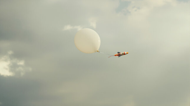 Weather Balloon with Payload Ascending