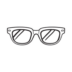 Sunglasses line art modern classic eyewear hand drawn
