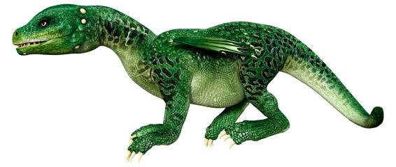 3D Rendering Fairy Tale Dragon on White