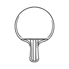 Table tennis paddle line art outline vector image
