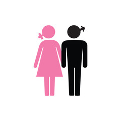 Flat Design of Male and Female Symbols Together.