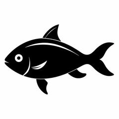 Minimalist Black Fish Vector
