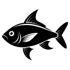 Minimalist Black Fish Vector