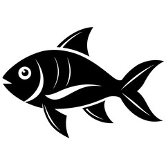Minimalist Black Fish Vector