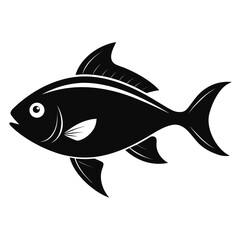 Minimalist Black Fish Vector