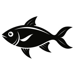 Minimalist Black Fish Vector