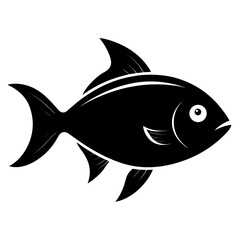 Minimalist Black Fish Vector