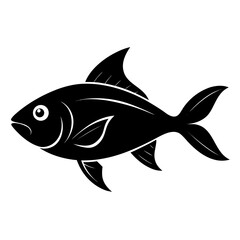 Minimalist Black Fish Vector