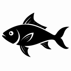 Minimalist Black Fish Vector