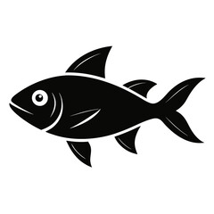 Minimalist Black Fish Vector