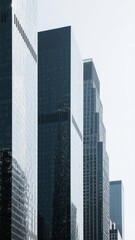 Fototapeta premium Modern Skyscrapers with Reflective Glass Facades