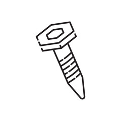 Screw icon, nail Symbol Outline icon Transparent background