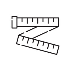 Tailor Tape Body Measuring Measure Ruler icon Outline icon Transparent background