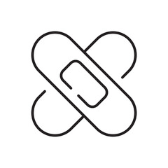 Medical plaster icon, Adhesive bandage Symbol Outline icon Transparent background