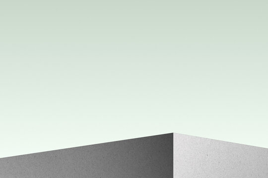 Empty podium or pedestal in elegant on pastel green gradient background,ideal mockup for product display presentation showcase backdrop design	