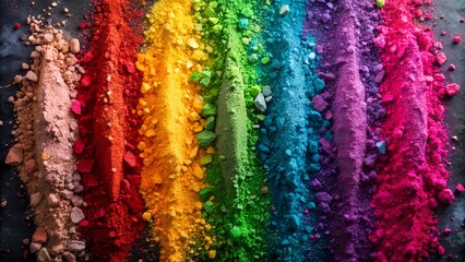 Rainbow Order Powder Makeup Swatches on Display