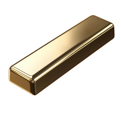 Gold metallic bar isolated on transparent background.