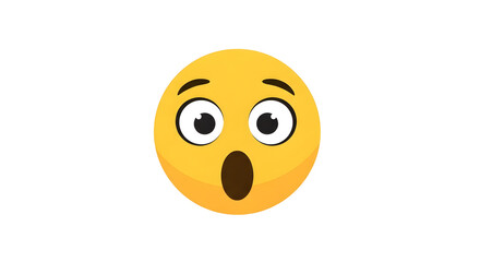 Shocked Emoji Face with Wide Eyes and Open Mouth Expression