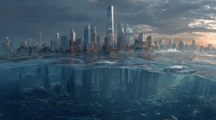 Impact of ocean level rise  exploring the future of cities submerged beneath water