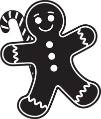 Gingerbread Man with Bow Tie SVG | Xmas Treat Art

