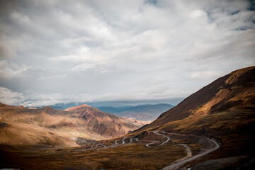 Low-grade highways on the Qinghai-Tibet Plateau in China