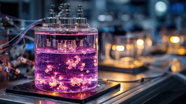 Vibrant Purple Liquid in Transparent Container Exuding Mystique and Elegance in a Still Composition