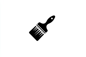 Black Paintbrush Icon on White Background