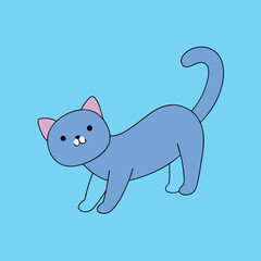 Feline yoga stretch pose in meditative cat inspired artwork colour Art Vector illustration