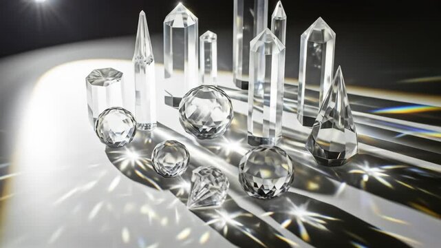 Crystal Prism Light Play: Refraction and Shadows