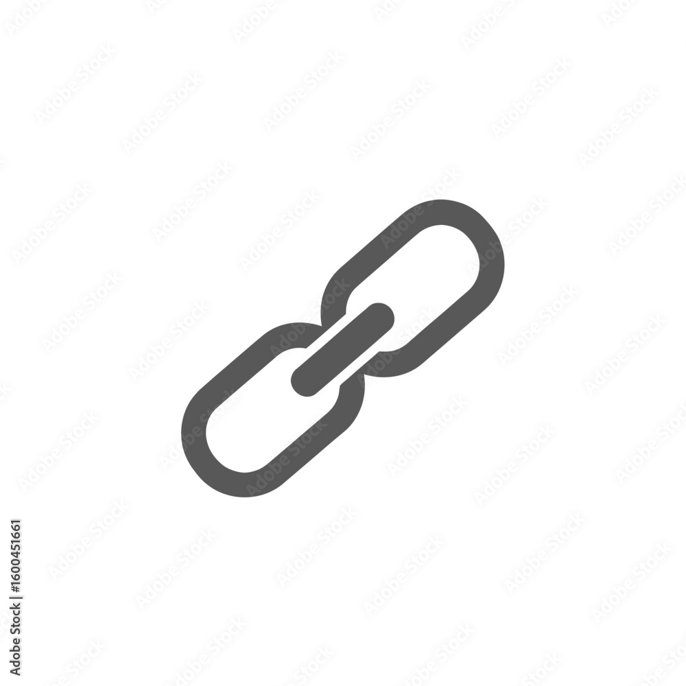 Poster simple yet effective graphic of a chain link symbol, representing connection, unity, and digital net