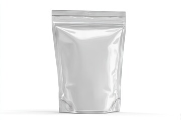 Blank Silver Foil Pouch Packaging Mockup